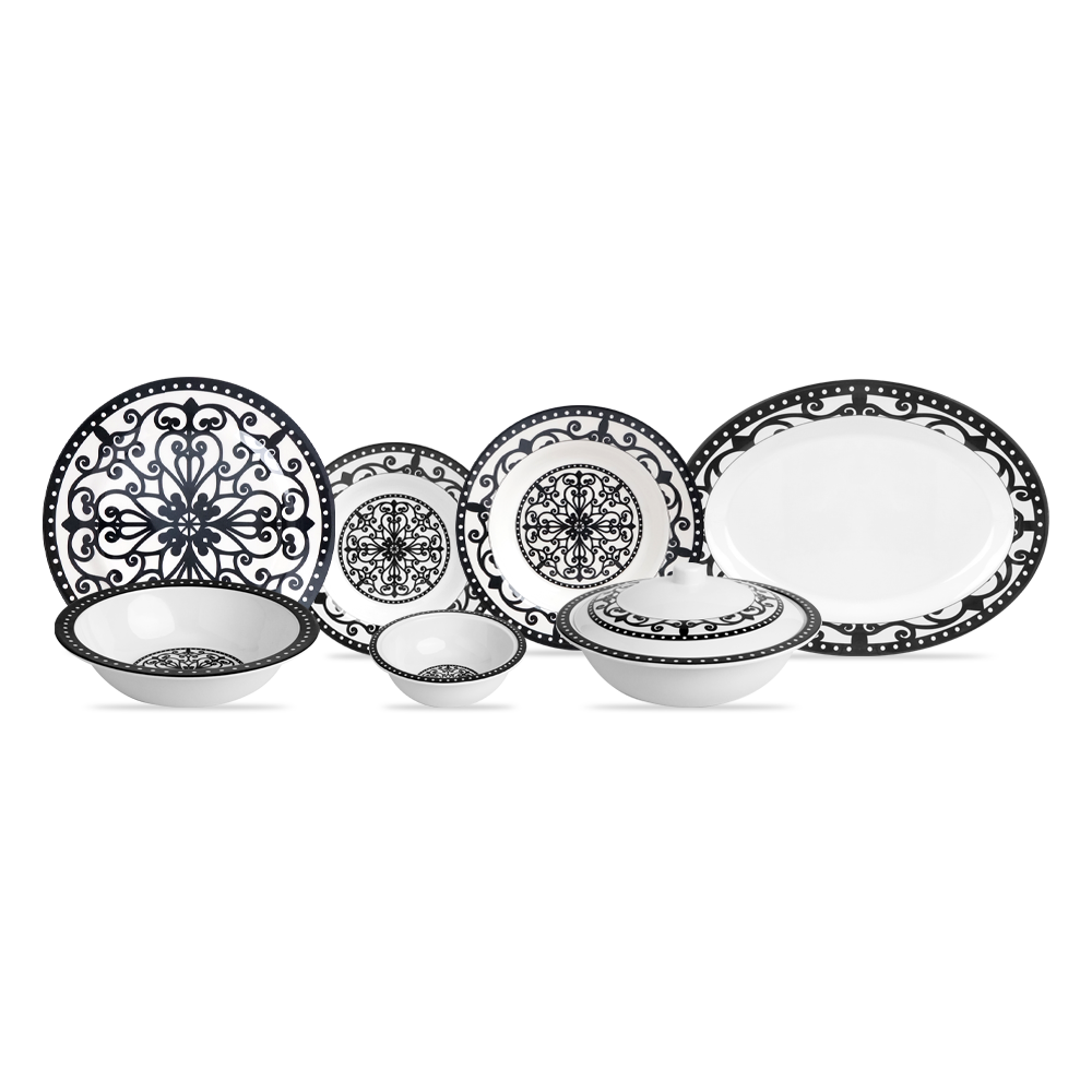 Black Lace Dinner Set