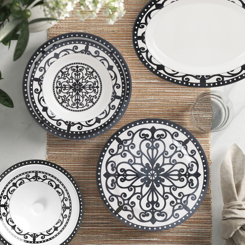 Black Lace Dinner Set