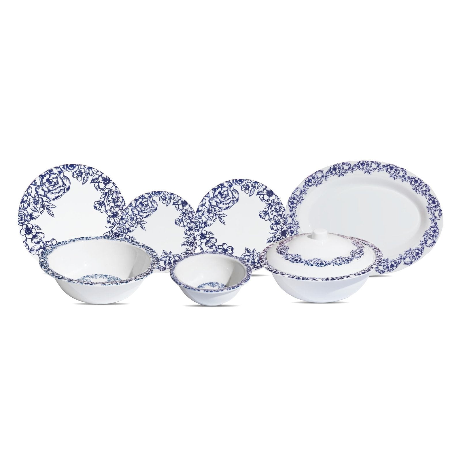 Azure Blossom Dinner Set - Patex Studios