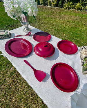 Red Melamine Dinner Set - Patex Studios