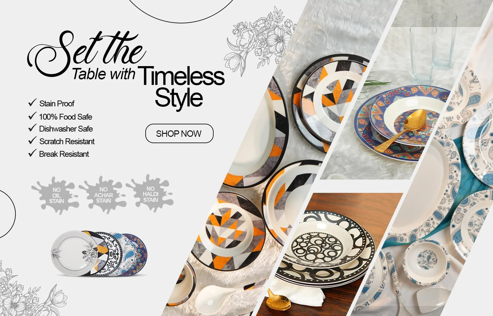  Melamine dinner set 