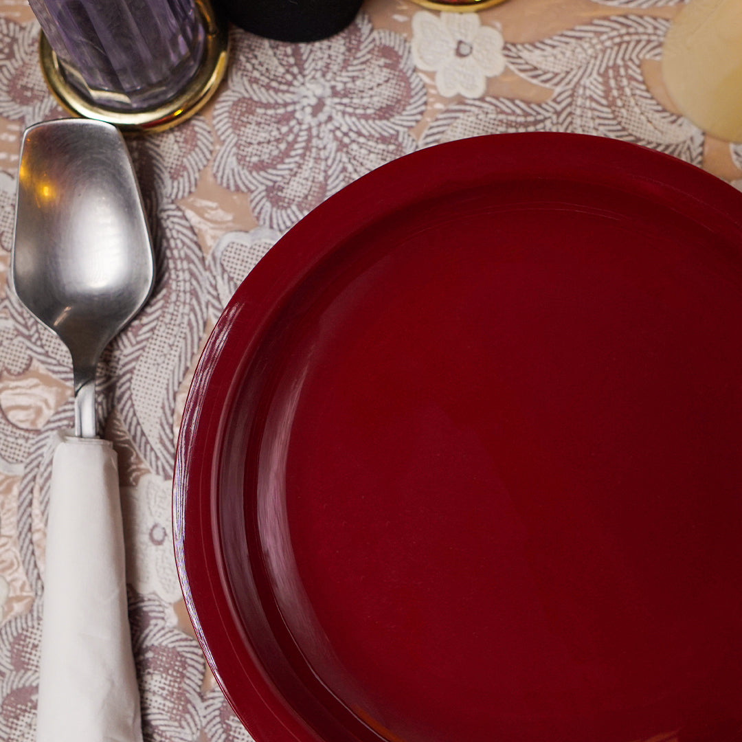 Maroon Melamine Quarter Plates