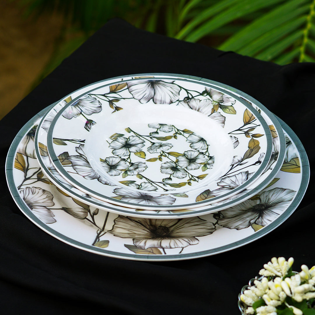Graphite Bloom Dinner Set