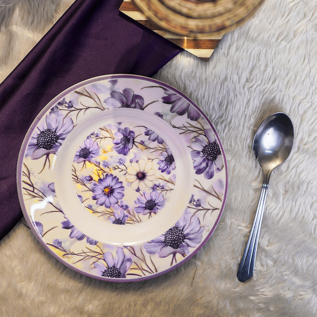 Violet Bloom Quarter Plates
