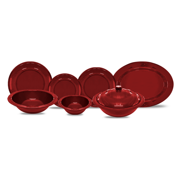 Red Melamine Dinner Set