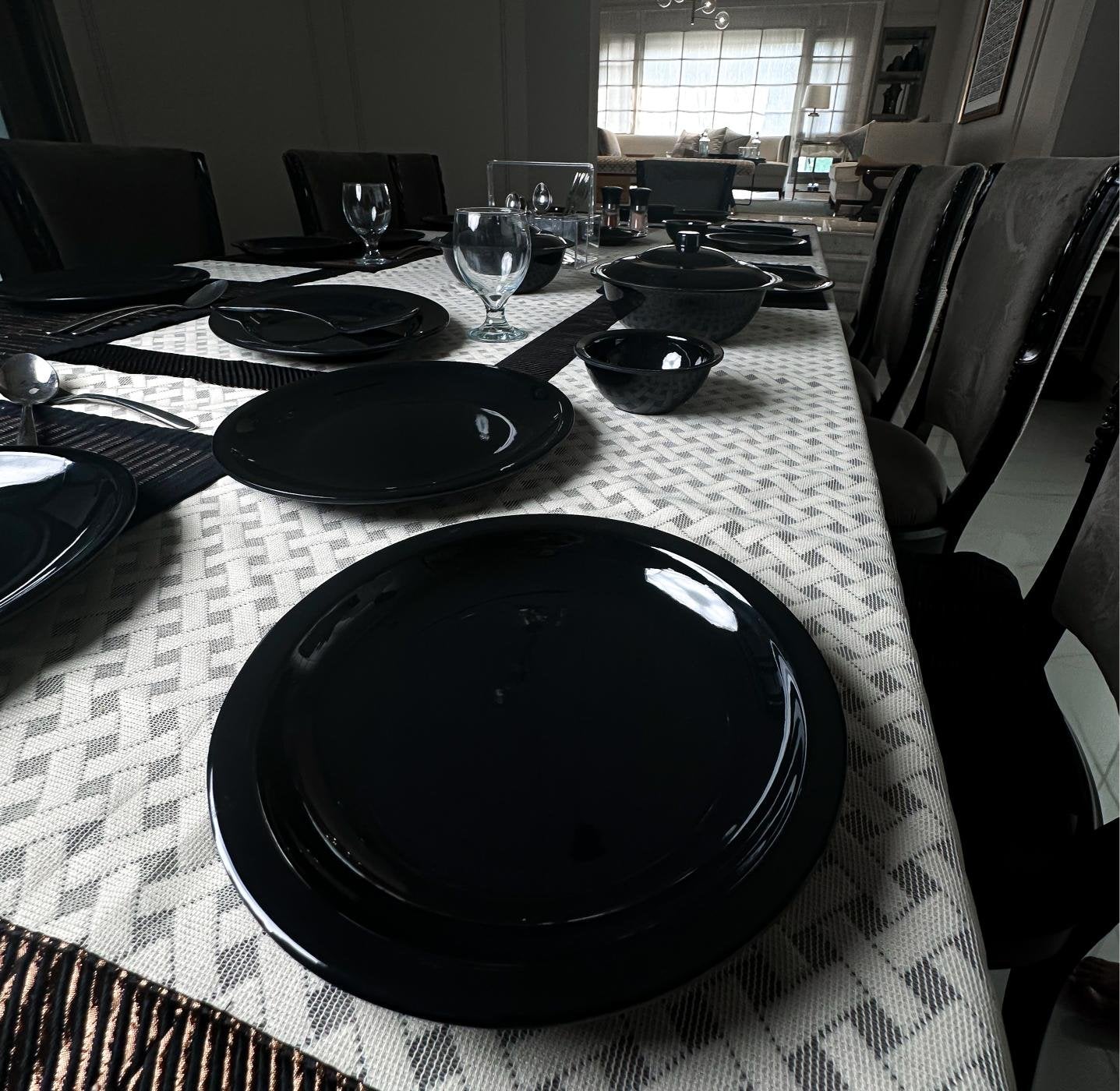 Black Melamine Dinner Set – Patex Studios - Main Image
